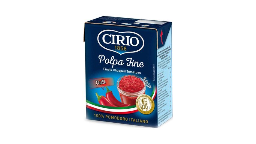 Cirio Polpa Fine Chopped Tomatoes Chili 390g