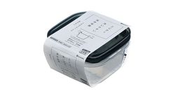 Daiso Plastic Food Pack Square Black (270ml) 2pcs