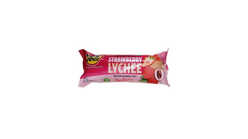 Mighty White Cream Roll Strawberry Lychee 50g