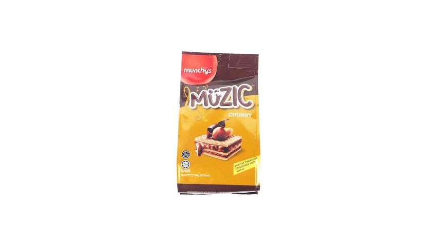 Munchy's Cream Peanut Hazelnut Chocolate Muzic Wafer 90g