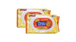 Pureen Baby Wipes Orange 2 x 80 Pieces