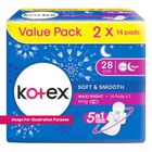 Kotex Soft & Smooth Overnight Wing (28cm) 2 Packets x 14 Pieces - 121090551