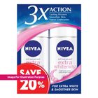 NIVEA Deodorant Extra Brightening Roll On TWP 2 x 50ml - 47713