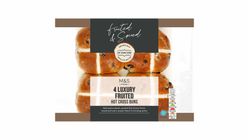 M&S Food Luxury Hot Cross Buns (Per Pack) 4pcs - 345033