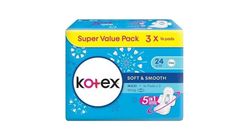 Kotex Soft & Smooth Maxi Wing (24cm) 2 Pack x 16pcs