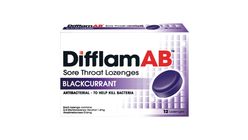 DifflamAB Sore Throat Lozenges Blackcurrant Box 12pcs