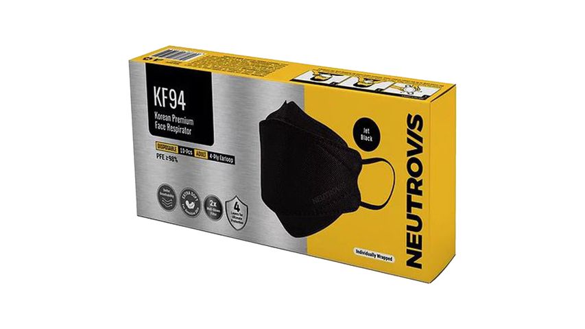 Neutrovis KF94 Korean Premium Face Mask - Jet Black 10pcs
