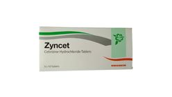 Zyncet Cetirizine Hydrochloride Medicine 10 Tablets