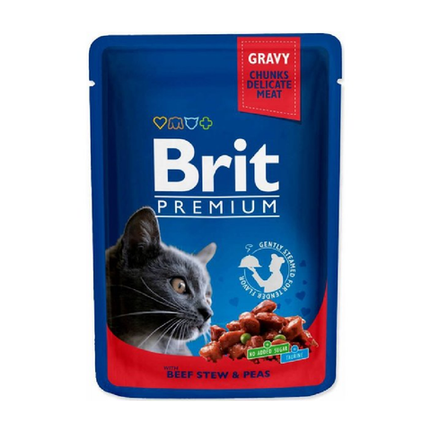 Brit Premium Beef Stew & Peas Cat Food 100g