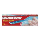 Diamond Zipper Large Bags 15 Pieces (27.9 cmx26.8 cm) (Imported)