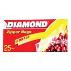 Diamond Zipper Medium Bags 25 Pieces (20.3cm x 17.7cm) (Imported)