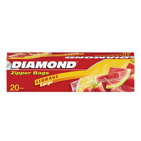 Diamond Zipper Large Bags 20 Pieces (27.9 cmx26.8 cm) (Imported)