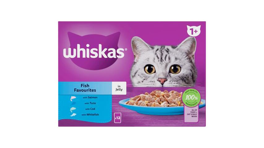Whiskas 1+ Fish Favourites in Jelly 12pcs x 85g