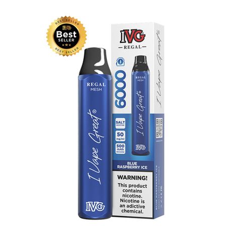 IVG Regal Mesh Disposable 6000 Puffs Blue Raspberry Ice 5% 1 Piece