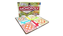 Medium Quality 2 in 1 Monopoly and Ludo Board Games 1pc