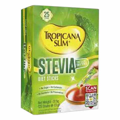 Tropicana Slim Stevia Sweetener Diet Sticks 25 Pieces