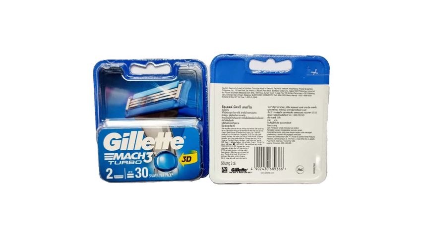 Gillette Mach3 Turbo Razor Cartridges 2 Packs
