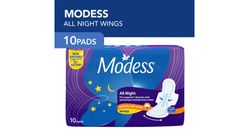 Modess All Night with Wings Napkins 10 Pieces