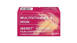 Iberet Folic 500 Multivitamins + Iron 30 Tablets