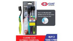 Cleene Clio Ultimax Charcoal Toothbrush 3 Pieces