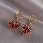 Autumn Leaves Rhinestone Drop Earrings 1 Piece
