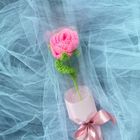 Single Pink Rose Woven Bouquet 1 Bouquet