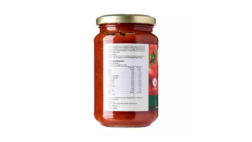 Naturel Organic Pasta Sauce - Basil 340g