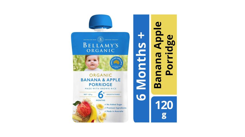 Bellamy's Organic Banana & Apple Porridge (6+ Months) 120g
