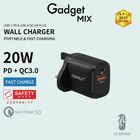 Gadget Mix Diginut A2008-02 PD 20W + QC 3.0 Wall Charger Black 1 Unit