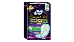 SOFY Comfort Nite Longest Antibacterial Odor Care Motion Fit Anti-Back Leakage Sanitary Pad Night Wing 42.5cm (For Heavy Flow) 8s