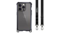 Mageasy Odyssey + Strap PC + TPU + Metal Protective Aluminum Case for Iphone 15 Pro 6.1" (2023) - Metal Black/Black 1pc