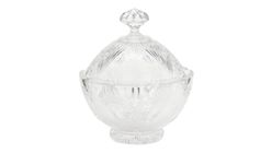 259/3K86 - Crystal Oval Covered Candy Jar - Assorted Colours (L 20cm x H 23cm) 2.3kg