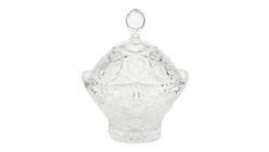5451/3K85 - Crystal Oval Covered Candy Jar - Assorted Colours (L 20cm x H 24cm) 2.1kg