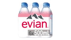 Evian Natural Mineral Water 6pcs x 500ml