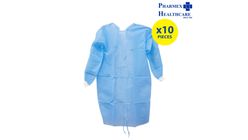 Assure Isolation Gown Blue Knitted Cuff Individual 10pcs x 30g