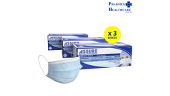 Assure Surgical Face Mask 3 Ply with Earloop Navy Blue 3 Boxes x 50pcs