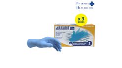 Assure Soft Nitrile Gloves Lite Powder Free Blue (S) 3 Boxes x 100pcs