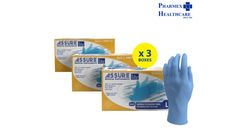Assure Soft Nitrile Gloves Lite Powder Free Blue (L) 3 Boxes x 100pcs