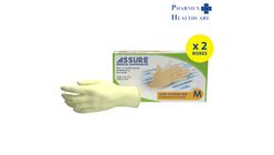 Assure Latex Examination Gloves Powder Free (M) 2 Boxes x 100pcs