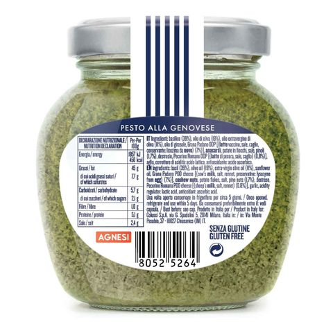 Agnesi Pesto Genovese Italian Pesto Sauce 185g