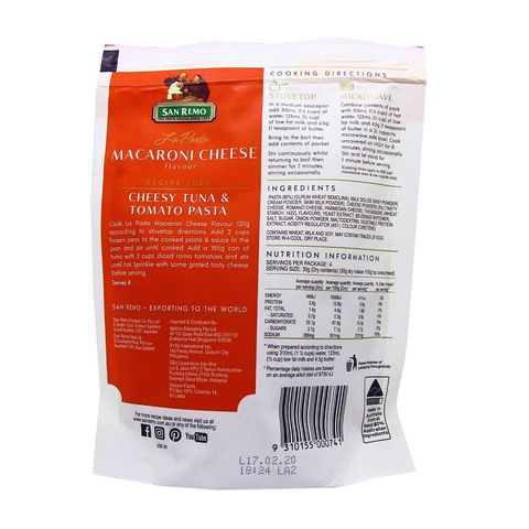 San Remo La Pasta Meal Macaroni & Cheese 120g