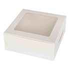 Redman Cake Box Plain White Window Square 7 x 7 x 3" 1 Piece - 56196