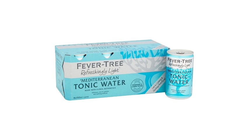 Fever Tree Refreshingly Light Mediterranean Tonic Water 150ml x 8