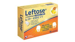 LEFTOSE Lozenges Lyzomax 90mg Honey Lemon Flavour 16 Lozenges