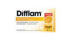 DIFFLAM Anti-Inflammatory Anti-bacterial Honey Lemon Sugar Free 16 Lozenges
