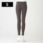 女有機棉混彈  性螺紋全長緊身褲灰白 S #4550344915226