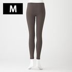 女有機棉混彈性螺紋全長緊身褲灰白 M #4550344915233