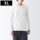 男有機棉混保暖厚織圓領長袖T恤白色XL #4550583068677