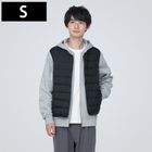 男輕量羽絨抗靜電內裏無領背心黑色S #4550583142902