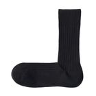 男棉混螺紋商務直角襪黑色25-27cm #4550583399986